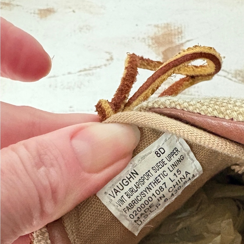 POLO Ralph Lauren Vaughn burlap suede sneakers preppy academia casual boat shoes - Picture 6 of 15